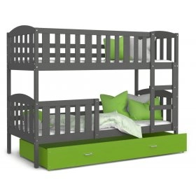 Кровать двухъярусная Kubus 80x160 серый - зеленый