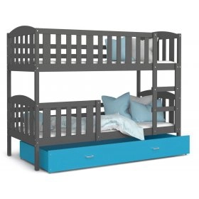 Кровать двухъярусная Kubus 80x160 серый - синий