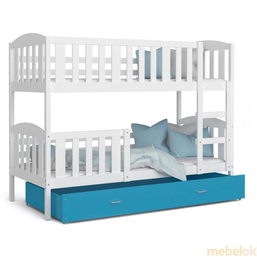Ліжко двухъярусная Kubus 80x160 білий - синій