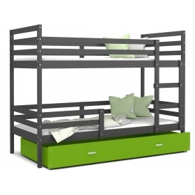 Кровать двухъярусная Jacek 80x160 Серый - Зеленый