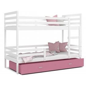 Кровать двухъярусная Jacek 80x160 Белый - Pозовый цвет розы