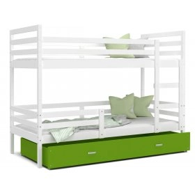 Кровать двухъярусная Jacek 80x160 Белый - Зеленый