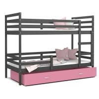 Ліжко двухъярусная Jacek 80x190 сірий - pозовый