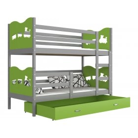 Кровать двухъярусная Max 80x160 серый - зеленый