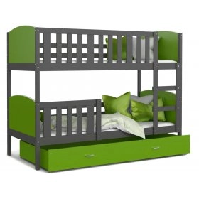 Кровать двухъярусная Tami 90x200 серый - зеленый