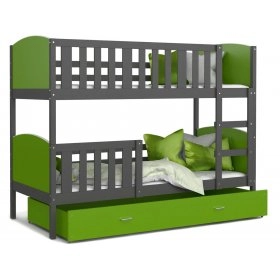 Кровать двухъярусная Tami 80x190 серый - зеленый