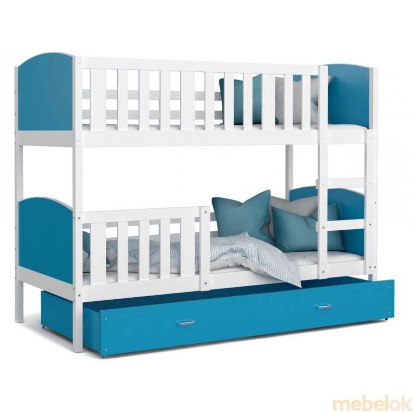 Кровать двухъярусная Tami 80x160 белый - синий