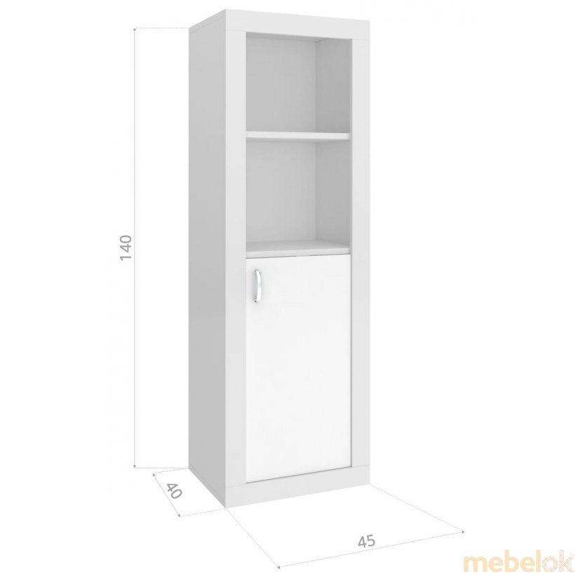 Шкаф книжный Filip 45 белый - pозовый от фабрики AJK meble (АДжК мебель)