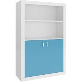 Шкаф книжный Filip 90 белый - синий