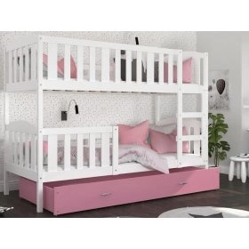 Ліжко двухъярусная Kubus 80x160 білий - pозовый