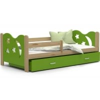 Кровать Николай 80x190 зеленый - сосна