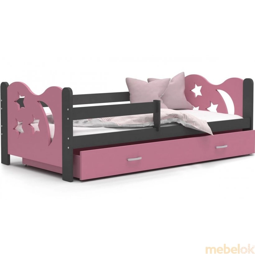Кровать Николай 80x190 pозовый - серый