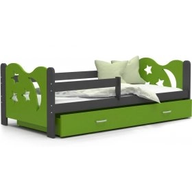 Кровать Николай 80x190 зеленый - серый