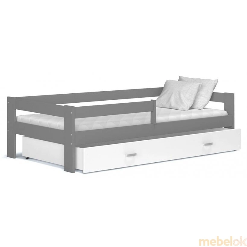 Ліжко Хього 80x190 білий - сірий