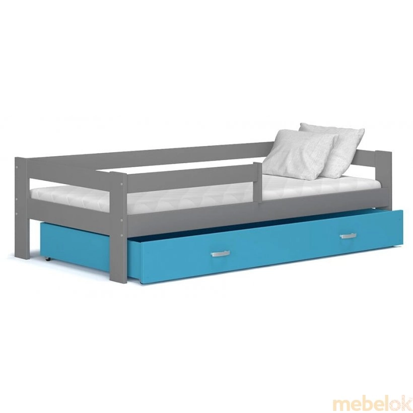 Ліжко Хього 80x160 синій - сірий
