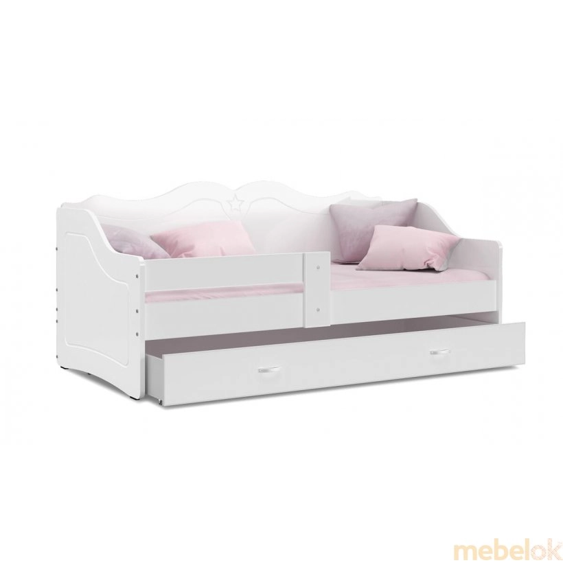 ліжко з виглядом в обстановці (Ліжко Лили 80x160 білий)