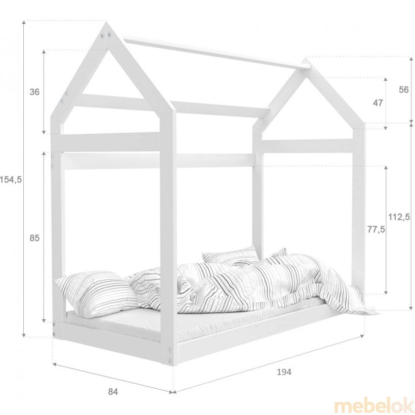 Кровать Домик 80x190 сосна от фабрики AJK meble (АДжК мебель)