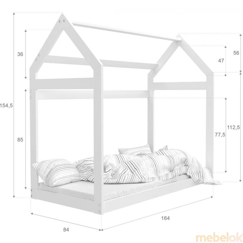 Кровать Домик 80x160 сосна от фабрики AJK meble (АДжК мебель)