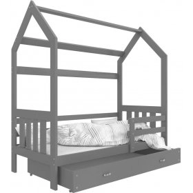 Кровать Домик 2 80x190 серый