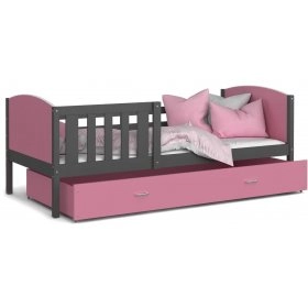 Кровать Тами П 90x200 pозовый - серый