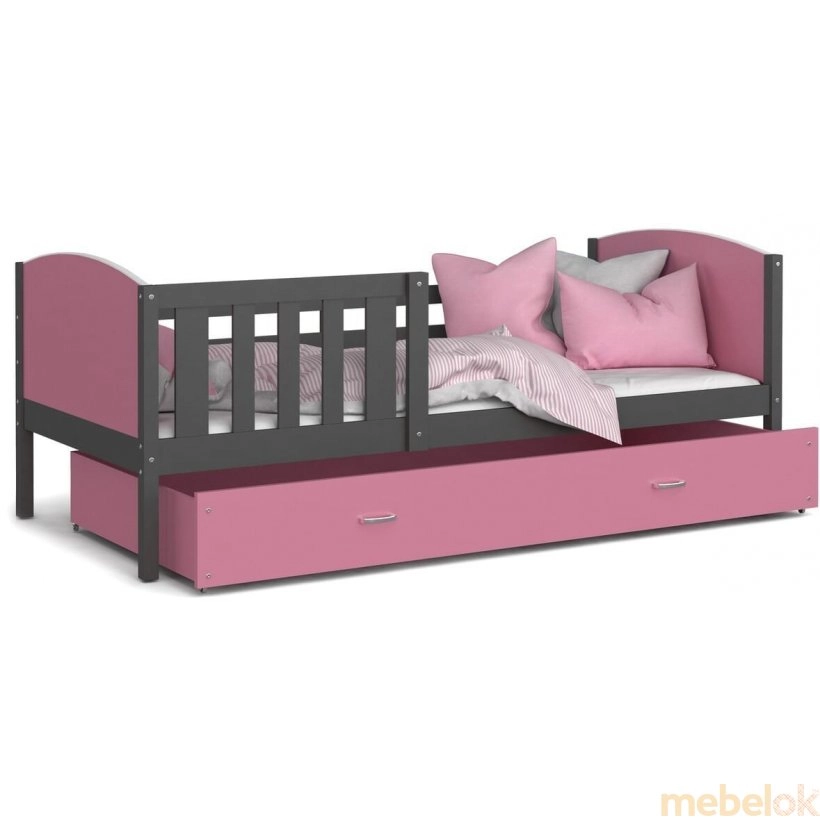 Кровать Тами П 80x190 pозовый - серый