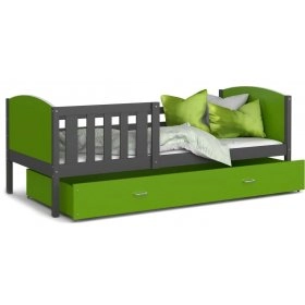 Ліжко Тами П 90x200 зелений - сірий