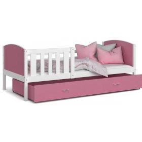 Кровать Тами П 90x200 pозовый - белый