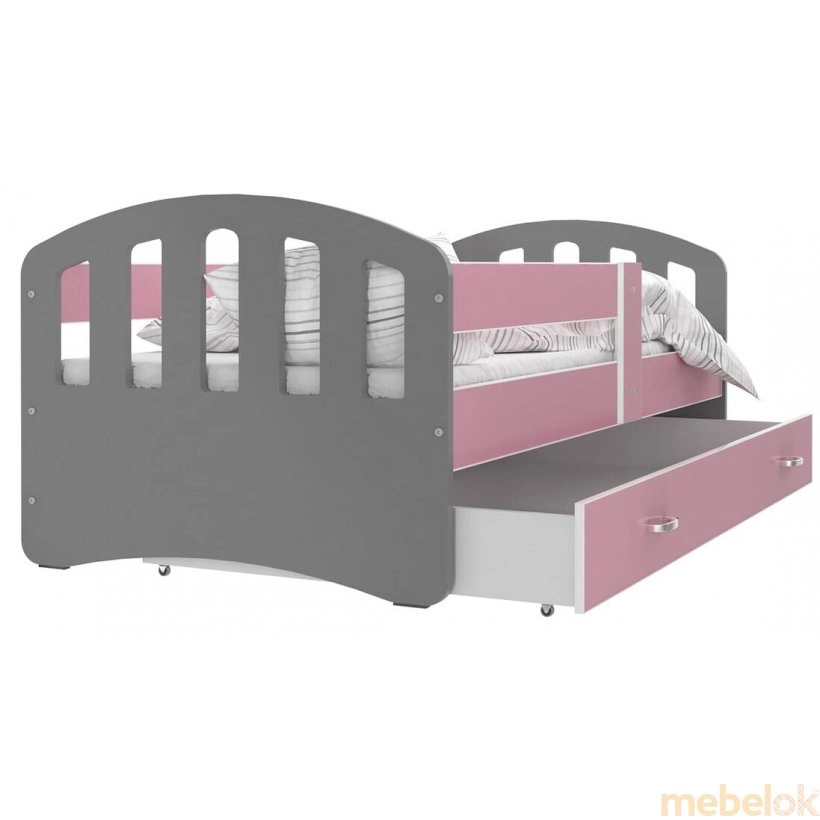 Ліжко Хэппи 80x140 сірий - pозовый