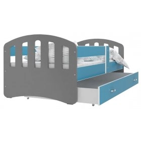 Кровать Хэппи 80x140 серый - синий
