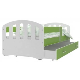Кровать Хэппи 80x140 белый - зеленый