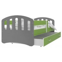 Кровать Хэппи 80x160 серый - зеленый