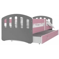 Кровать Хэппи 80x160 серый - pозовый