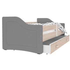 Ліжко SWEETY 80x140 сірий - дуб сонома