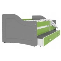 Кровать SWEETY 80x140 серый - зеленый