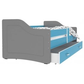 Кровать SWEETY 80x140 серый - синий