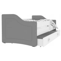 Ліжко SWEETY 80x140 сірий - білий
