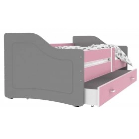Кровать SWEETY 80x180 серый - pозовый
