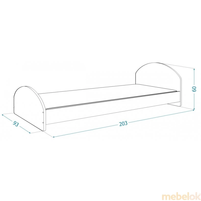 Кровать Cross 90x200 белый - дуб сонома - XI от фабрики AJK meble (АДжК мебель)