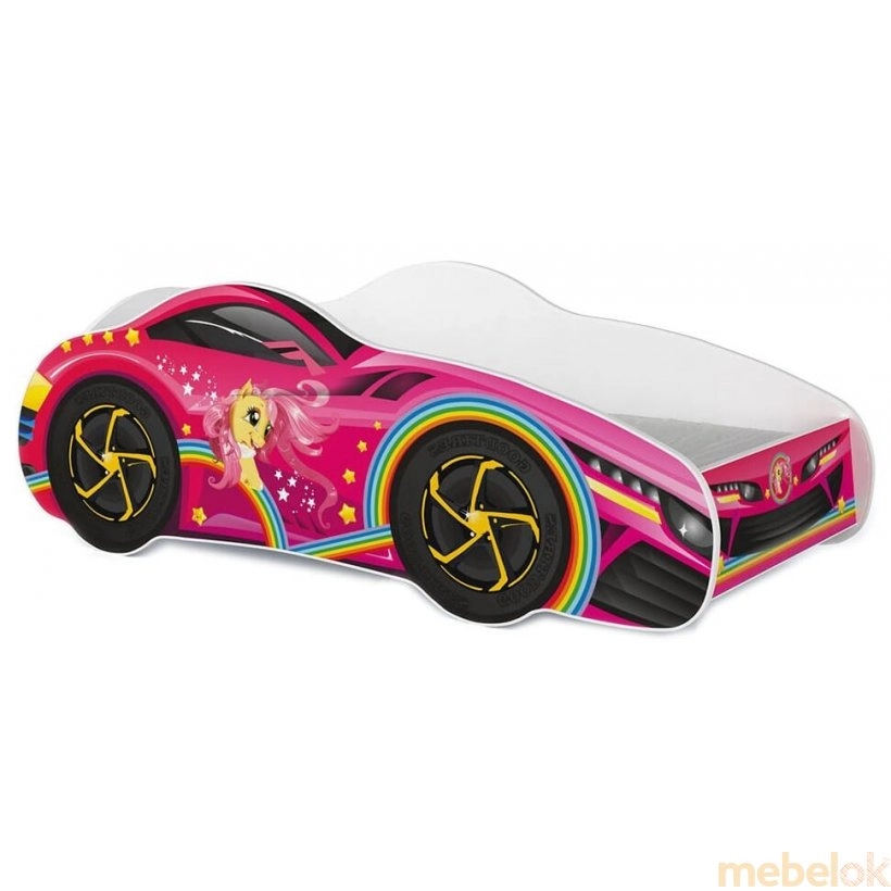 Кровать CARS 70x140 розовый с другого ракурса