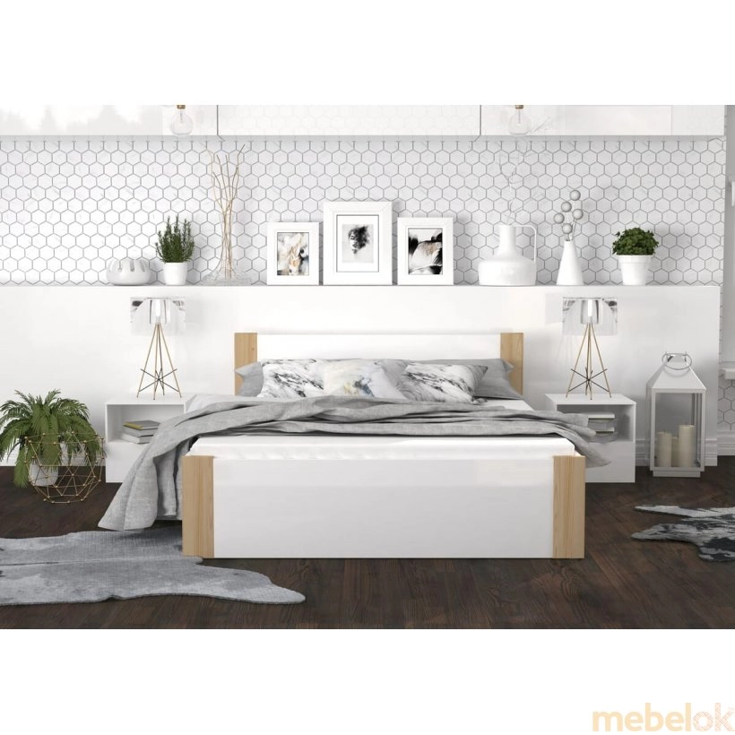 Кровать Бостон Плюс 90x200 белый - сосна от фабрики AJK meble (АДжК мебель)