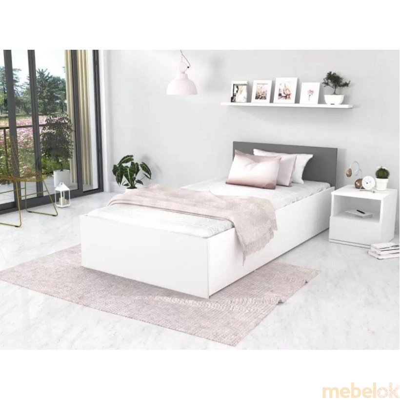 Ліжко Панама 90x200 білий - сірий від фабрики AJK meble (АДЖК меблі)