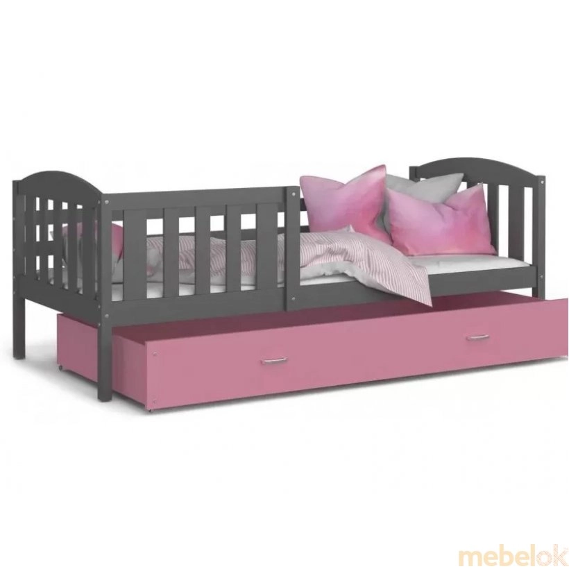 Ліжко Кубус П 80x160 pозовый - сірий