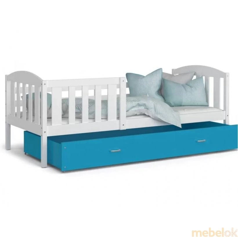 Ліжко Кубус П 80x160 синій - білий