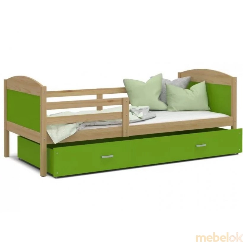 Ліжко Мэтью П 80x160 зелений - сосна