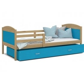 Кровать Мэтью П 80x160 синий - сосна