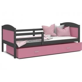 Кровать Мэтью П 80x190 pозовый - серый