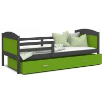 Кровать Мэтью П 90x200 зеленый - серый