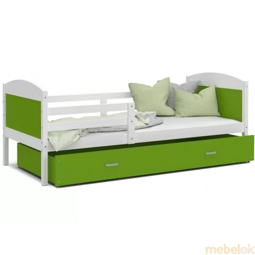 Кровать Мэтью П 80x160 зеленый - белый