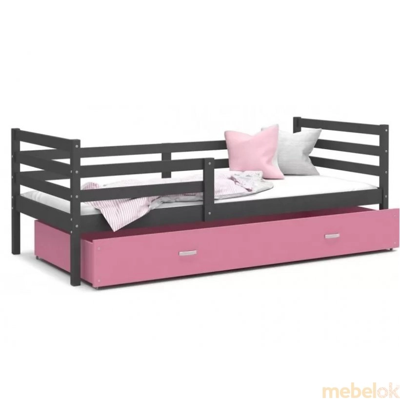 Кровать Джек П 80x190 Pозовый - Серый