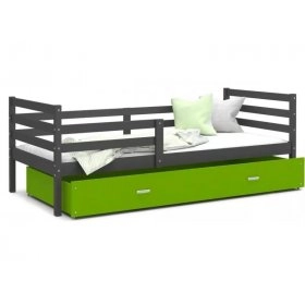 Кровать Джек П 80x190 Зеленый - Серый